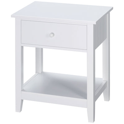 Table de chevet de style moderne, petite table d'appoint avec tiroir et étagère de rangement pour chambre à coucher