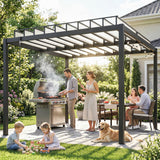 9.5 x 10 ft Louvered Pergola with PC Roof