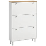 Meuble de rangement pour chaussures avec 3 tiroirs basculants et étagères réglables, Armoire à chaussures d'entrée pour 24 paires de chaussures