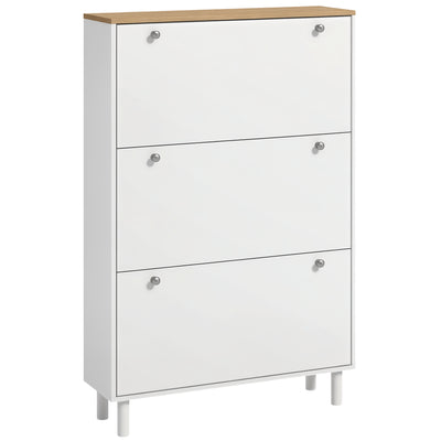 Shoe Storage with 3 Flip Drawers and Adjustable Shelves, Entryway Shoe Storage Cabinet for 24 Pairs of Shoes