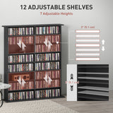 8-Tier DVD Shelf with 12 Adjustable Shelves, Holds 720 CDs, 396 DVDs or 396 Blu-rays