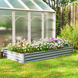 8 x 4 x 1ft Galvanized Raised Garden Bed, Reinforced Outdoor Planter Box with Open Bottom