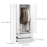 Armoire Wardrobe Closet with 2 Drawers, 71