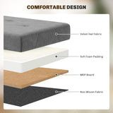 Storage Ottoman Bench, Velvet Upholstered Foldable Ottoman Footrest, Foot Stool with Wood Legs for Living Room