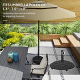 Round Patio Umbrella Base with Wheels, 44 lbs Resin Umbrella Stand Base, 1.3