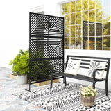 Metal Outdoor Privacy Screen, Freestanding Outdoor Divider with Stand, 78