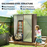 Remise de rangement extérieur 5' x 3', remise de jardin en acier avec porte verrouillable simple