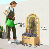 Wooden Raised Garden Bed with Lattice Trellis