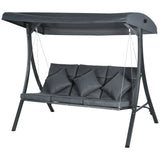 Chaise balançoire 3 places, banc de vérandah extérieur avec auvent réglable