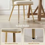 Ensemble de 2 chaises de salle à manger modernes, chaises de cuisine au toucher velours avec dossier tissé et pieds métalliques