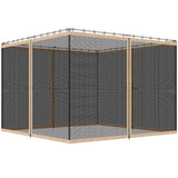 Replacement Mosquito Netting for Gazebo 12' x 12' Black Screen Walls for Canopy with Zippers