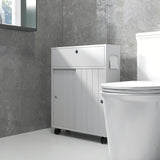 Bathroom Storage Cabinet, Bathroom Cabinet with 4 Rolling Wheels and Paper Holes