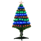 4ft Prelit Artificial Optical Xmas Tree Spruce Hinged Full Tree