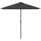 Parasol Demi-Rond 8pi Extérieur Balcon Parasol Patio Jardin Ombrelle Fenêtre Extérieure w/ 5 Nervures