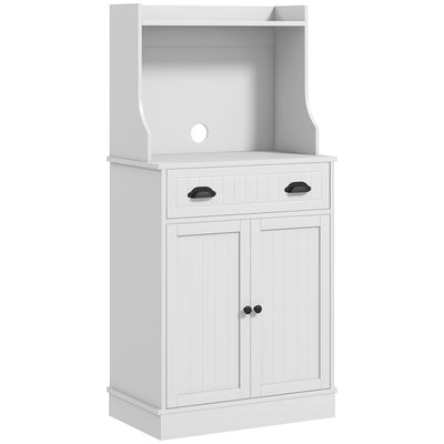 Microwave Cabinet, Kitchen Storage Cabinet with Drawer and Adjustable Shelf