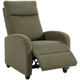 Corduroy Home Theater Seating, Push Back Recliner Chair with Padded Seat for Living Room