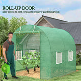 8'x6.6'x6.6' Heavy Duty Walk-in Greenhouse Garden Tunnel Hot House Outdoor Flower Vegetable Growth Warm House Roll Up Door, Steel
