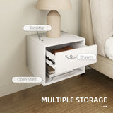 Floating Nightstand Set of 2, Wall Mounted Bedside Table with Drawer for Bedroom