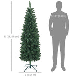 Sapin de Noël artificiel crayon de 6 pi avec 479 pointes de branche et base en acier