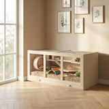 Wooden Hamster Cage Rat Cage with Slide, Tray