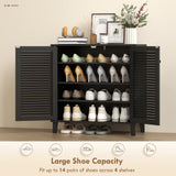 Shoe Cabinet with Adjustable Shelves Shoe Storage Cabinet with 2 Doors for Entryway Hallway