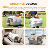 Hard-Sided Travel Pet Carrier, Plastic Dog and Cat Kennel for Small Dogs and Cats, Portable Crate with Steel Wire Door