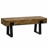 Outdoor Bench, Garden Bench with Metal Legs, Rustic Wood Effect Concrete