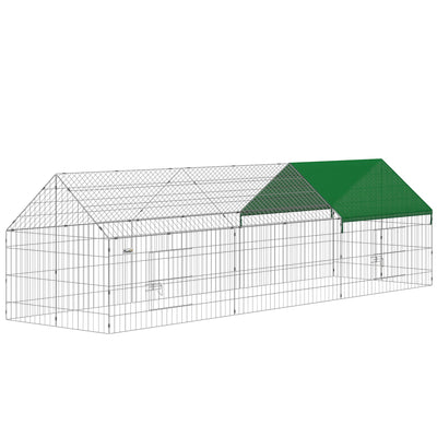 Metal Chicken Coop with UV-Resistant Cover for