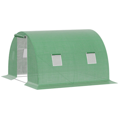Walk-In Tunnel Greenhouse, Plant Hot House with 4 Windows and Zipper Door, 10' x 10' x 7'