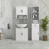 Wall Mount Bathroom Cabinet, Storage Organizer Kitchen Cupboard with 2 Doors and Adjustable Shelf