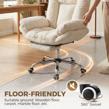 Criss Cross Chair with Wheels, Overstuffed Wide Office Chair with Footrest