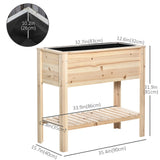 Jardinière surélevée avec tablette de rangement pour fleurs, 36