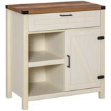 Rustic Barn Door Storage Cabinet Modern Farmhouse Buffet Sideboard for Kitchen