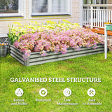 8 x 4 x 1ft Galvanized Raised Garden Bed, Reinforced Outdoor Planter Box with Open Bottom
