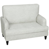 Modern Accent Chair, Leathaire Armchair with Turned Legs and Wide Seat