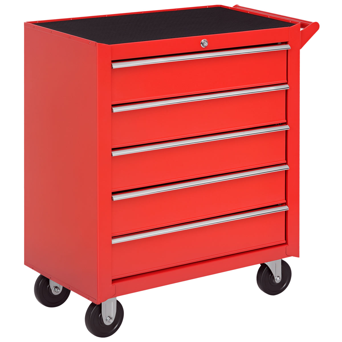 5 Drawer Roller Tool Chest, Mobile Lockable Toolbox, Storage Organizer with Handle for Workshop Mechanics Garage