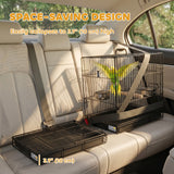 Bird Cage Portable w/ Slide-Out Tray Travel Cage for Parakeets w/ Perch & Food Bowls