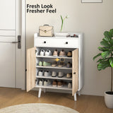 Meuble à chaussures pour entrée, armoire moderne à chaussures avec étagères réglables et tiroir pour 12 paires