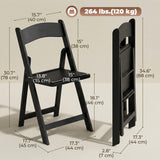 4 Pack Folding Chairs, Foldable Resin Chair with Padded Seat