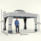 10' x 12' Double Roof Patio Gazebo Canopy