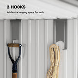 6.5x4FT Galvanised Metal Shed with Foundation Kit, Lockable Garden Tool Storage House with Sliding Doors