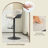 Ensemble de 2 Tabourets de Bar, Tabourets Pivotants de Hauteur Comptoir avec Dossier, Repose-pied, Hauteur Ajustable