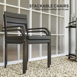 2 Piece Outdoor Dining Chairs with Aluminum Frame