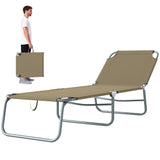 Chaise lounge pliante extérieure, transat de plage portable avec tissu maille respirant