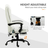 7-Point Vibrating Massage Chair, Reclining Office Chair with Footrest, Adjustable Height
