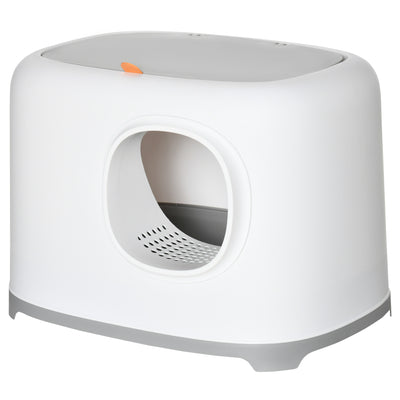 Cat Litter Box with Anti-Sand Tunnel, Open Top