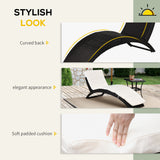 Patio Rattan Chaise Lounger Wicker Foldable Reclining Backrest PE Rattan Outdoor Lounge Chair, Recliner with Cushion for Garden