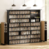 Media Storage Cabinet, 8-Tier DVD Shelf with 18 Adjustable Shelves, Holds 1032 CDs, 594 DVDs or Blu-rays