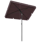 6.5x4ft Rectangle Patio Umbrella Aluminum Tilt Adjustable Garden Parasol