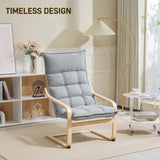 Modern Armchair, Upholstered Accent Chair with Curved Leg and Arm